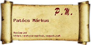 Patócs Márkus névjegykártya